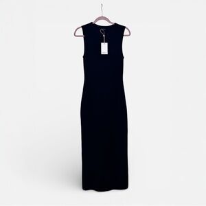 Quince 100% Mongolian Cashmere Sleeveless Midi Sweater Dress Black Small NWT